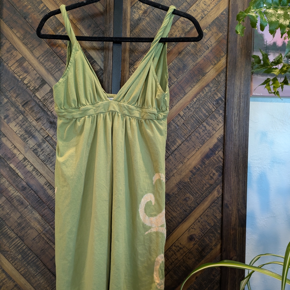 Gypsy 05 Olive Green Gathered Dress